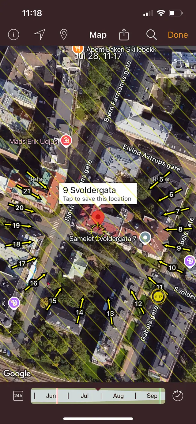 Leiligheten byr på fantastiske solforhold ra ca. kl 10-20 på midtsommer.