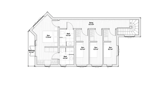 Plantegning 2. etasje. Hus 2.