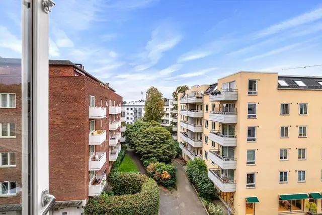 Fint utsyn fra leiligheten.